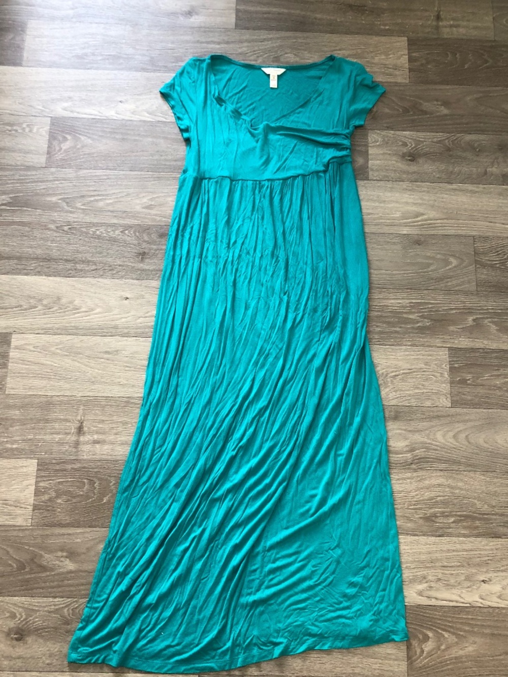 Three Seasons Turquoise maternity Long maxi Photoshoot Baby Shower dress Size M